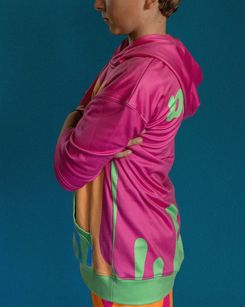 NEON DRIP PUMP HALF SLEEVE HOODIE