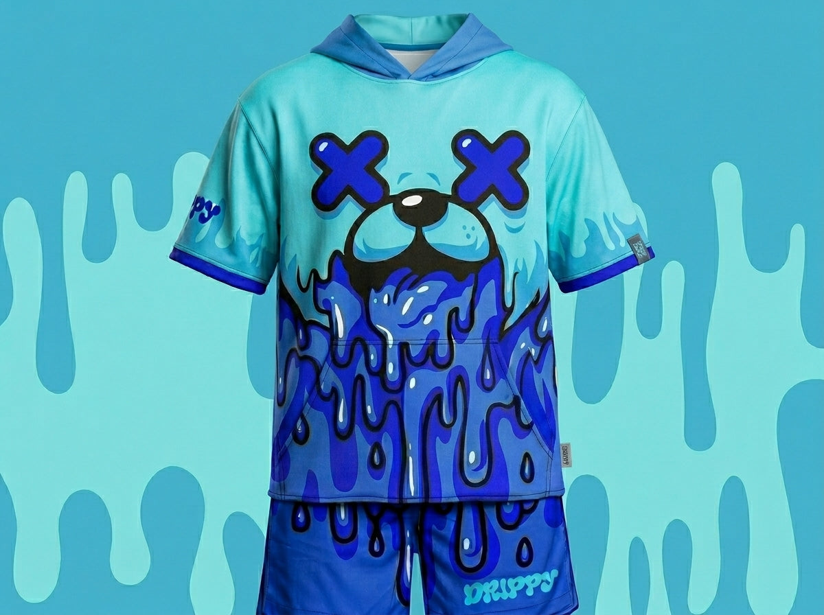 FUR BALL PUMP HALF SLEEVE HOODIE
